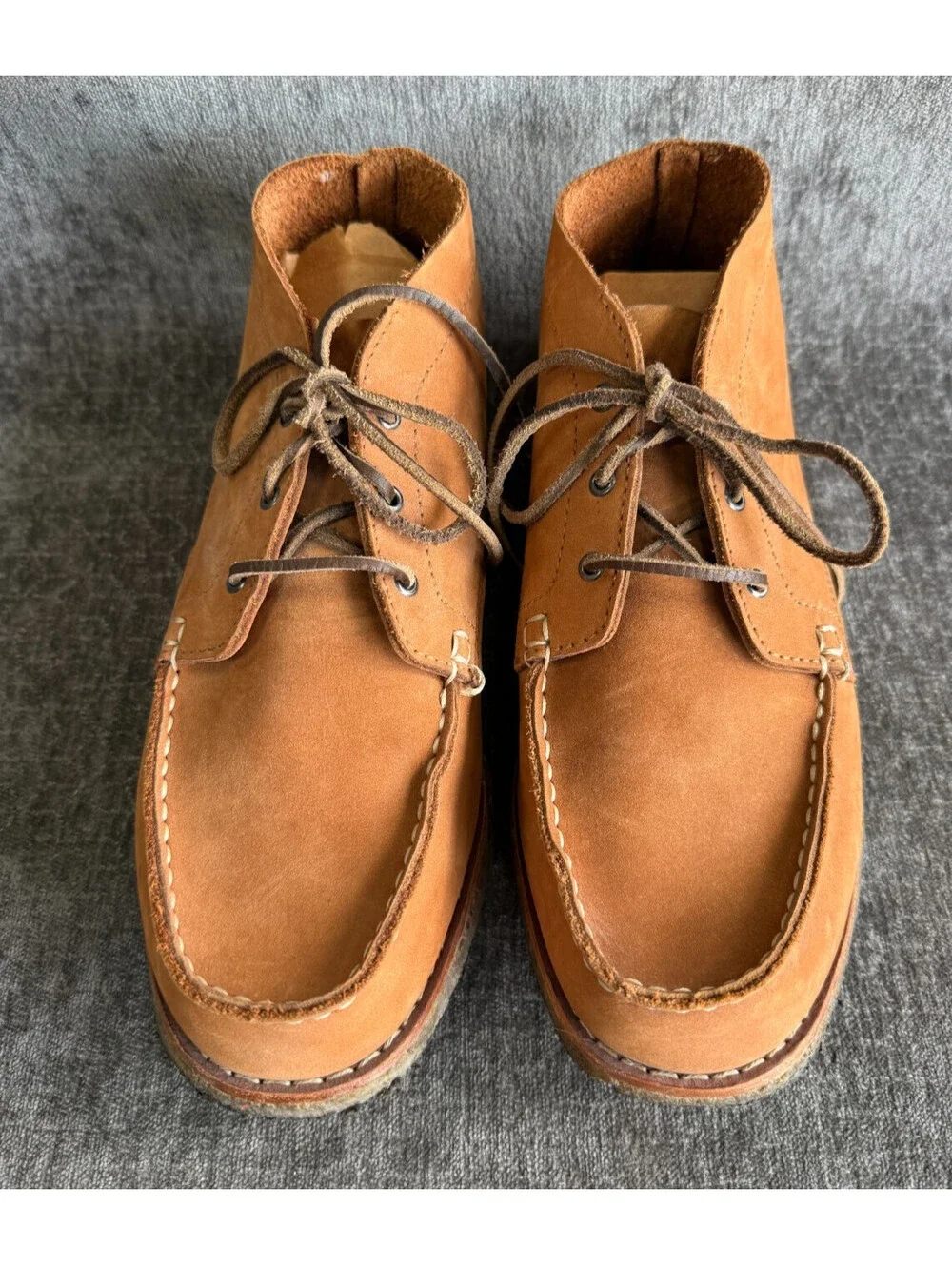 Danner Chukka Carmel 37330 Men Size 9 D Tan Leather Low Top Camp Moc Shoes